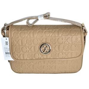 CXL by Christian Lacroix Clara Embossed Logo Shoulder Bag NWT